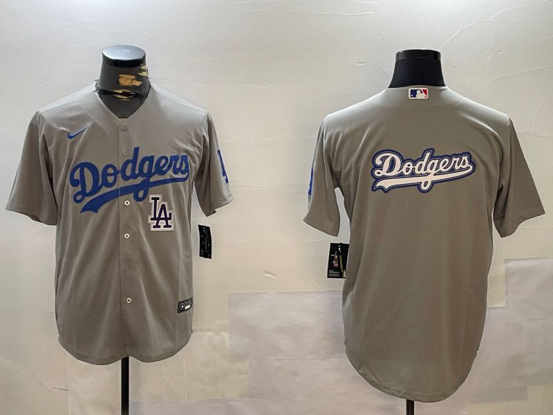 Men Los Angeles Dodgers Blank Grey Game 2024 Nike MLB Jersey style 12166